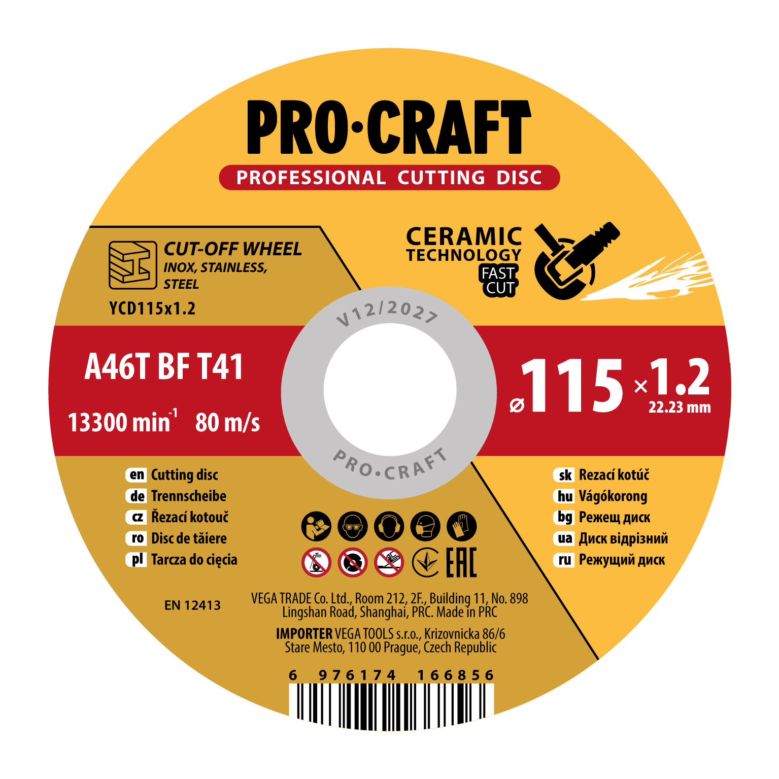 Rezný kotúč Procraft s keramickým zrnom YCD115x1.0 | YCD115x1.0 Rezný kotúč Procraft s keramickým zrnom YCD115x1.0 | YCD115x1.0