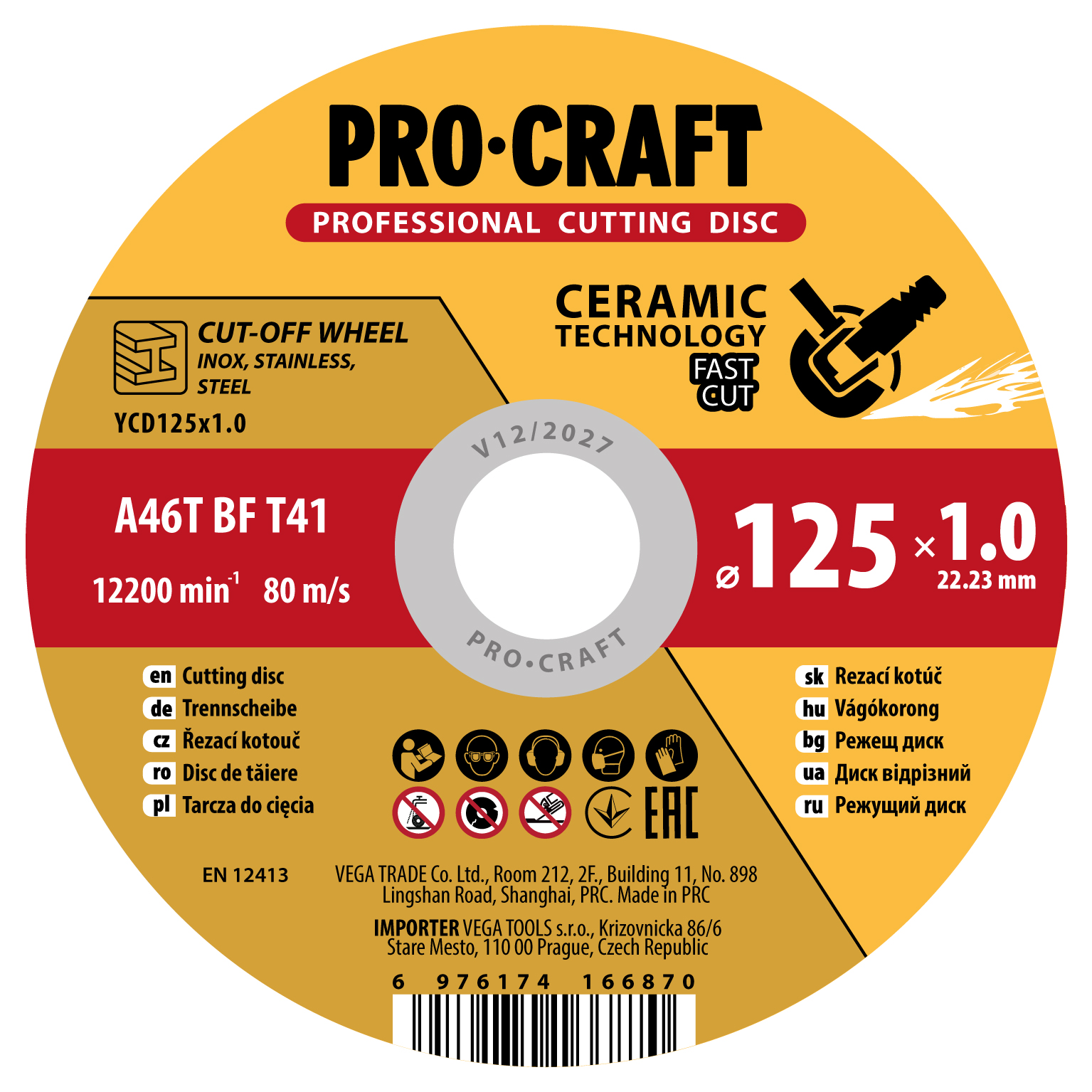 Rezný kotúč Procraft s keramickým zrnom YCD115x1.2 | YCD115x1.2 Rezný kotúč Procraft s keramickým zrnom YCD115x1.2 | YCD115x1.2