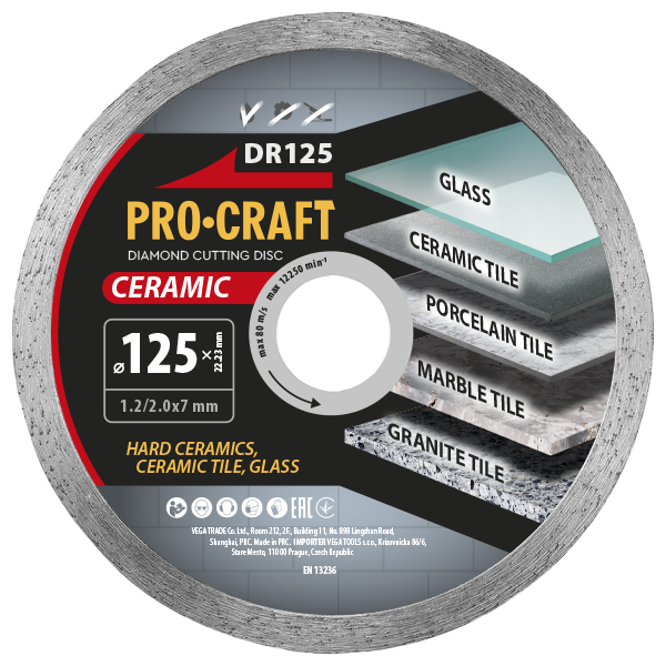 Diamantový rezný kotúč Ceramic Procraft DR125 | DR125 Diamantový rezný kotúč Ceramic Procraft DR125 | DR125