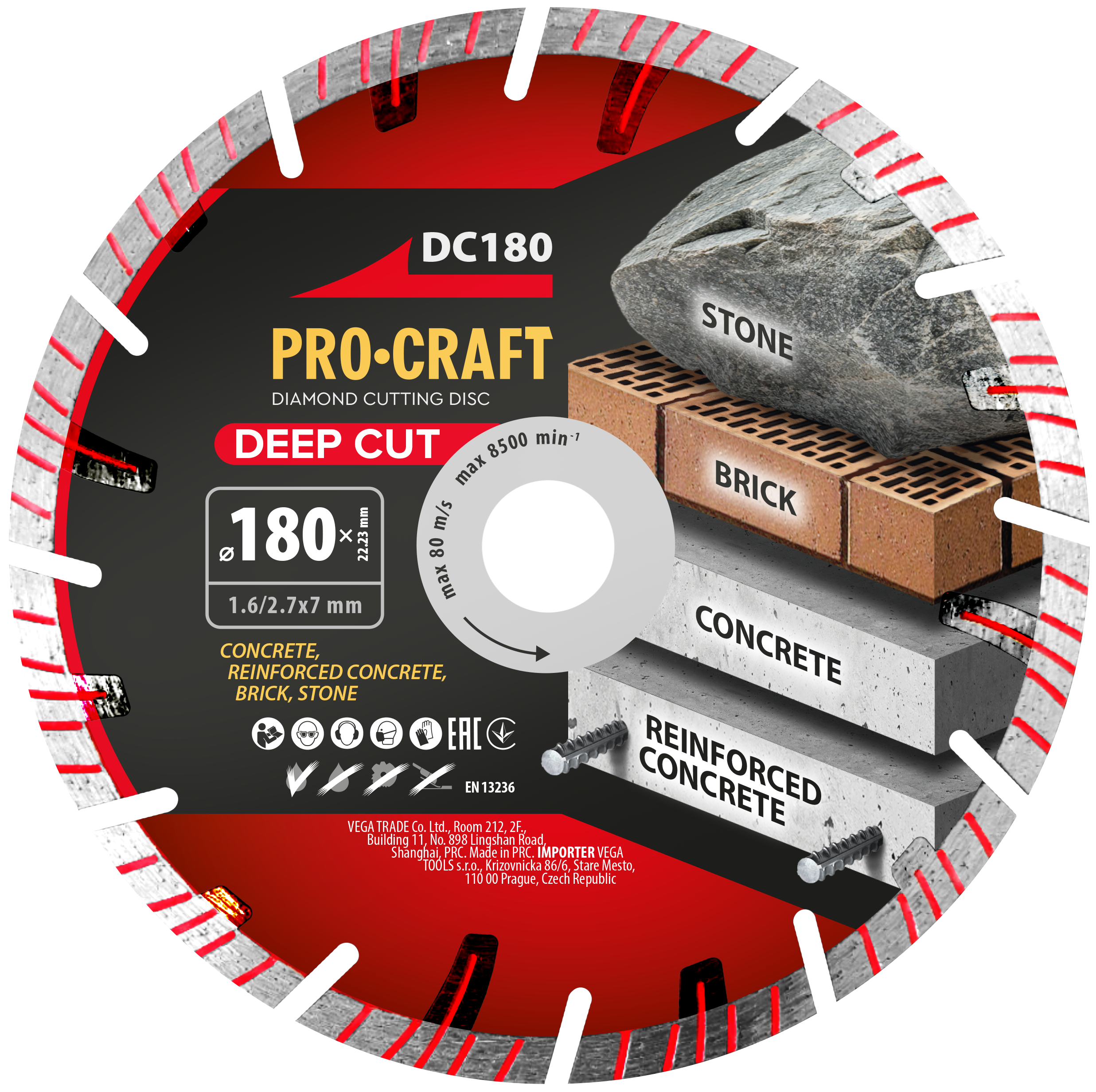 Diamantový rezný kotúč Deep Cut Procraft DC180 | DC180 Diamantový rezný kotúč Deep Cut Procraft DC180 | DC180
