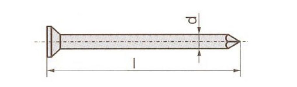 Klince stavebné so zapustenou hlavou 160 mm