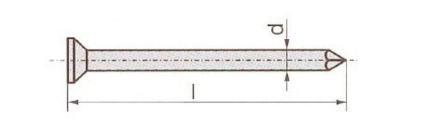 Klince stavebné so zapustenou hlavou 210 mm