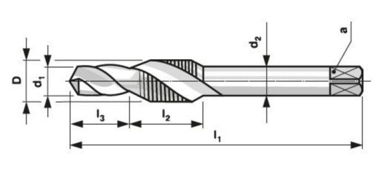 Závitník kombinovaný HSS 2N M4