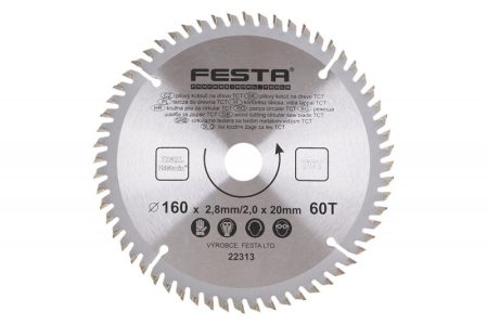 Kotúč Pílový 160 x 20 / 60z TCT 22313 Festa