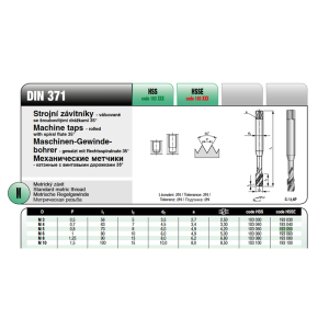 Závitník strojný 3044 M 5 HSSE DIN371 193050 skrutkovica