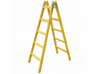 Rebrík dvojitý drevený 5 priečok 1