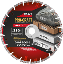 Diamantový rezný kotúč Deep Cut Procraft DC230 | DC230