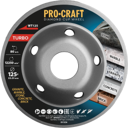 Diamantová brúsna čaša Procraft WT125 Turbo | WT125