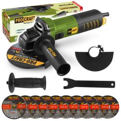Bruska úhlová Procraft PW1550 + 10x řezný kotouč CD125x1.0 | SPW1550/CD125x1.0b