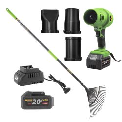 Sada hrable na lístie lamelové 150 cm so sklolaminátovou násadou Procraft GLR-22 a aku fukár Procraft PB18 | SGLR-22/PB18